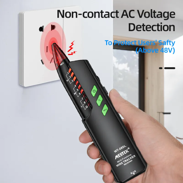 تستر کابل شبکه و ردیاب ولتاژ MESTEK مدل WT58DL - Image 3
