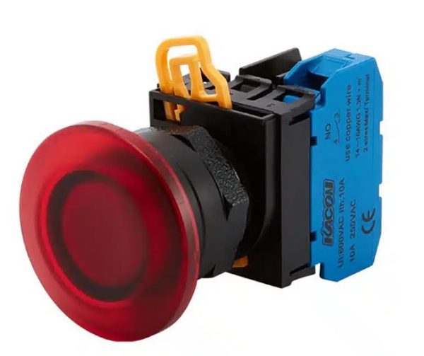 شاستی فشاری چراغ دار قارچی رنگ قرمز KACON مدل J2-2710MR A2 - Image 1