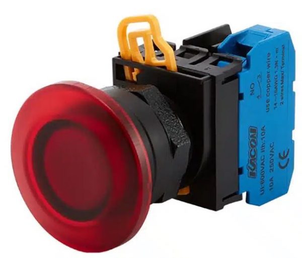 شاستی فشاری خودنگهدار چراغ دار قارچی رنگ قرمز KACON مدل J2-3710MR A2 - Image 1